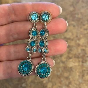 Gorgeous blue, silver, & turquoise hanging earrings!